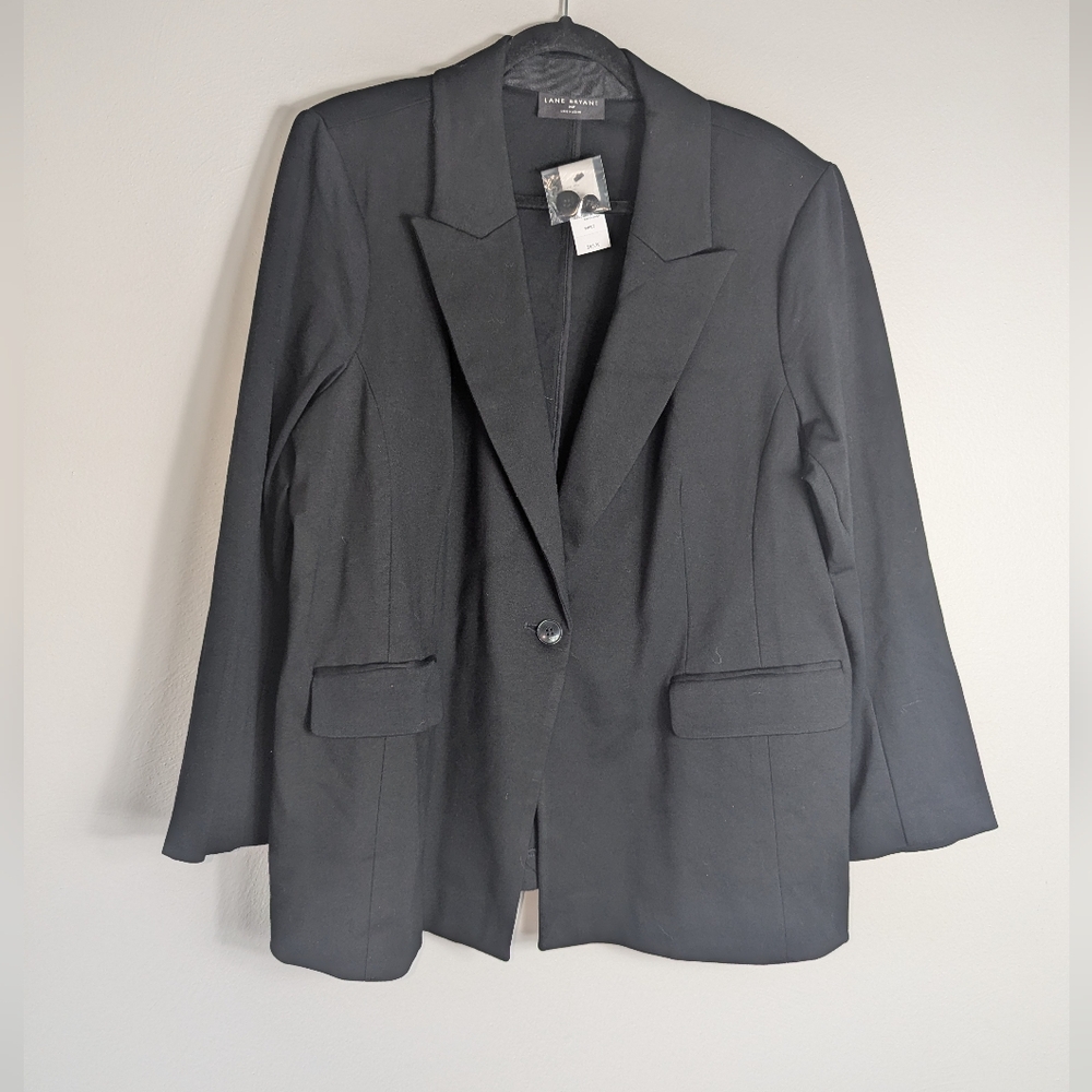 24P NWT‎ Lane Bryant Petite Black Stretchy Classic Blazer